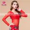 S-3070 American hot sale glittery water yarn belly dance costume top with size M L XL