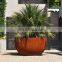 large decorative corten steel flower pots and planters for decoration