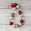 Girl Christmas Handmade Necklace Children Red Chunky Bubblegum Beads Necklace boutique