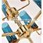 Antique decorative metal pendant blue glass chandelier