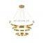 Modern Brass LED Round Ring Chandelier Gold Stainless Steel Pendant Light Chandelier