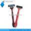 D316L pivoting head rubber handle triple blade razor