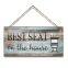 Custom OEM ODM Adventure Awaits Wood Rustic Style Wall Decor Sign With Frame