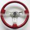 350mm ABS plastic white car steering wheel, Red chrome car racing steering wheel universal