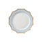Wholesale Nordic Blue Crockery Ceramic Durable Bone China Tableware Porcelain Plate Set With Gold Rimmed