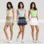 2 Pcs Set Women Pockets Tennis Skirts With Shorts Wholesale Ribbed V Neck Yoga Tank Tops