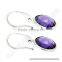 sterling silver wire earring,amethyst gemstone earring jewelry,wholesale earrings pair suppliers