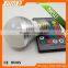 Factory cheap price IR remote control 3W E27 16 colors led bulb light