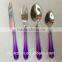 purple color handle cutlery sets with stainless steel material, cheap price