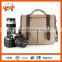 Fashion canvas pu leather dslr camera bag