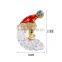 Christmas jewelry wholesale zinc alloy rhinestone enamel Santa Claus head brooch