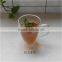 heat resistant double wall glass tea cup with handle