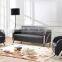 High Density Foam chrome metal black Leather office sofa set HX-S3014