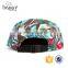 customized logo 5 panel cap with floral printing wholesale