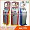 Dual display ATM style unattended touch screen cash payment kiosk with cash dispenser