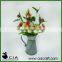 Metal Watering Can Potted Silk Flowers for wholeselling Bonsai