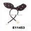 girls dot fabric wire rabbit ear hair band wholesale