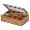 wholesale custom made wooden tea box with clear arylic window