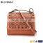 Leisure diamond lattice hollow out and magnet snap flap design crossbody bag women