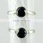 Simple Design Black CZ Bezel Setting 925 Sterling Silver Toe Ring, Silver Jewellery 925, Wholesale Silver Jewelry