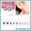Round Cut Amethyst Crystal Zirconia Ear Stud Earrings Solid 925 Sterling Silver