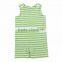 Wholesale 2016 popular high quality soft cotton strip fabric baby lime striped romper for baby girls