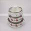 3Pcs Decal Printing Pink Rose Enamel Casserole Set Flowers