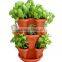 Stackable Garden Planter Herb Flower Pots Indoor Outdoor Round Clover