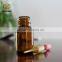 Amber 35ml childproof essential oil glass bottle with lids