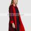 Women Long Sleeve Plain Color Red Long Coat Ladies Fashion Coat Wholesale Custom Clothing Hot Selling