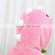 flannel cartoon adult animal jumpsuit animal pajamas jumpsuit pink dinosaur design