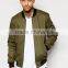 High Quality New Design Durable 100% Cotton Dark Green Rib Cuffs Round Neck Function Pocket Autumn Casual Men Bomber Jacket