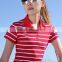 Wholesale 100% cotton stripe printing women's Polo Shirt