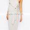 Fashion Maternity Drape Knot Front One Shoulder Midi Pencil Pregnant Party Dress