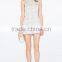 2016 ladies polka dot v neckline cut out romper in white