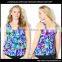 Custom Designed Womens Plus Size Clothing Tropical Tiered Tops,Ladies Tops Latest Design Printed Sport Tops