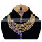 One Sided designer Blue Color Stone Gold Plated Kundan Zerconic Necklace Earrings Tikka