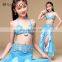 ET-135 Newest arrival satin beaded children belly dance costume with bra and belt set