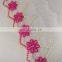 Wholesale beautiful used clothing pink sunflower organza lace trim