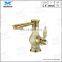 High-end Royal Series Jade Gecrate Golden Vanity Basin Taps CUPC Approved Vintage Classic Bathroom Mixer Faucet