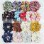 New Fashion chiffon Cloth Women Floral flamingo sun flower Elastic Hair Sports Dance Scrunchie Girls Hair Accessories