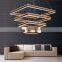 Modern decorative home square shape big led acrylic chandelier lights with Double face light