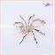 Fashion Men's Gold Crystal Spider Animal Brooch Jewelry Wholesale