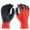 EN388 3142X 13 gauge polyester liner crinkle dipped latex palm gloves