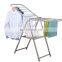 Folding stand for drying covered hanging double pole telescopic clothes rack