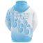 high quality warm sublimated hoodie with light blue and white colors