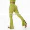 Wholesale Yoga Adjustable Fold Waist Flare Pants Butt Lift Workout Sports Leggings