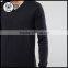 100% Cotton V Neck Sweater in Black