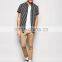 2016 Summer Short Sleeves Black and White Mens Stripe Shirt In Regular Fit