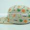 Hemp fabric custom design 5 panel cap with printing